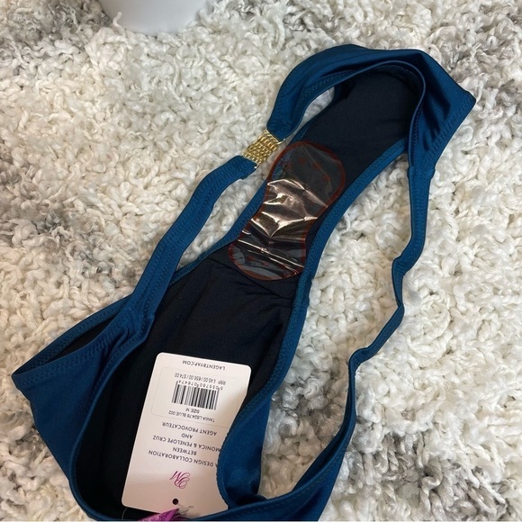 Tania Embellished Bikini Bottoms in Blue L'Agent by Agent Provocateur - Picture 6 of 7